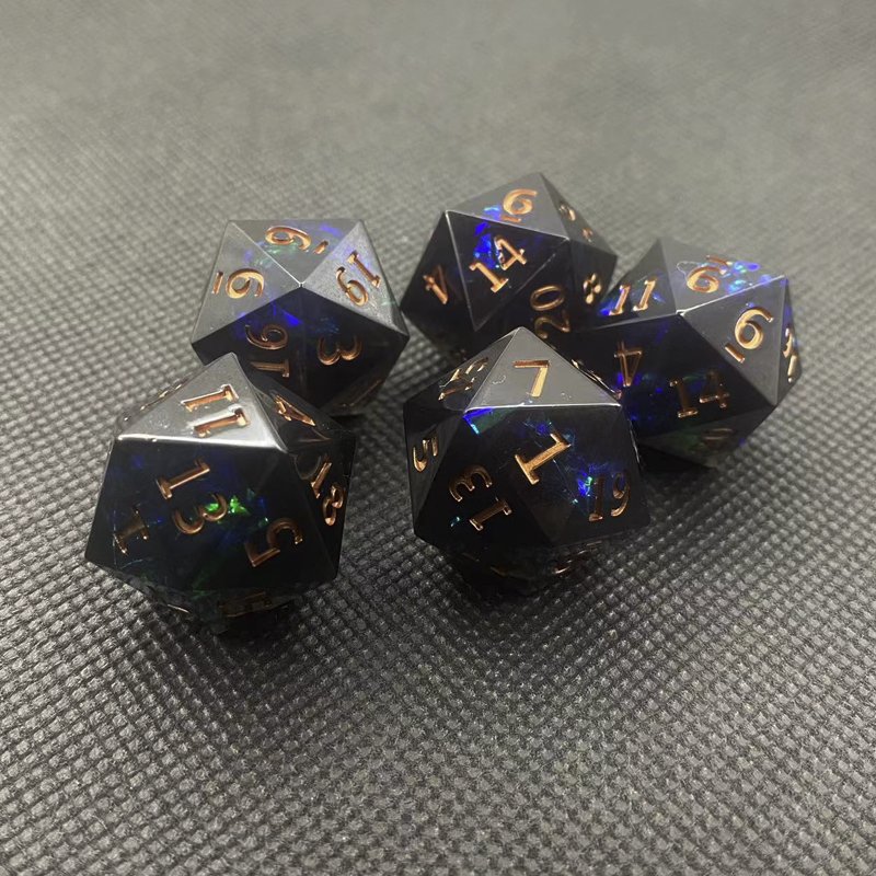DND RPG Dice Set D20 Polished Edge Resin polyhedron Dungeons & Dragons DND 20-sided Dice Set 5