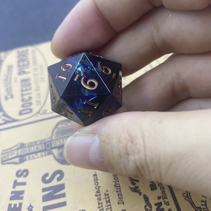 DND RPG Dice Set D20 Polished Edge Resin polyhedron Dungeons & Dragons DND 20-sided Dice Set 5