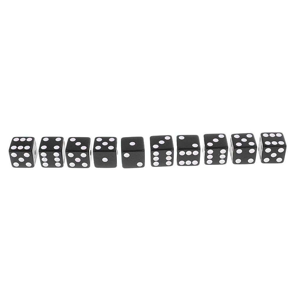 Factory White dot D6 Square Edged dice manufacturers acrylic custom black dice 12mm for rpg games board games