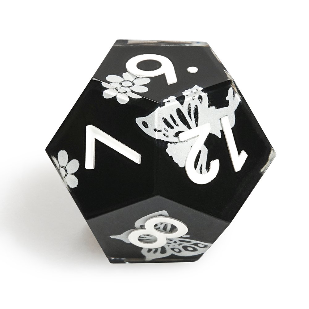 7Pcs Luminous Butterfly Dice Resin Polyhedral Dice For DND Role Games Playing Collection Set