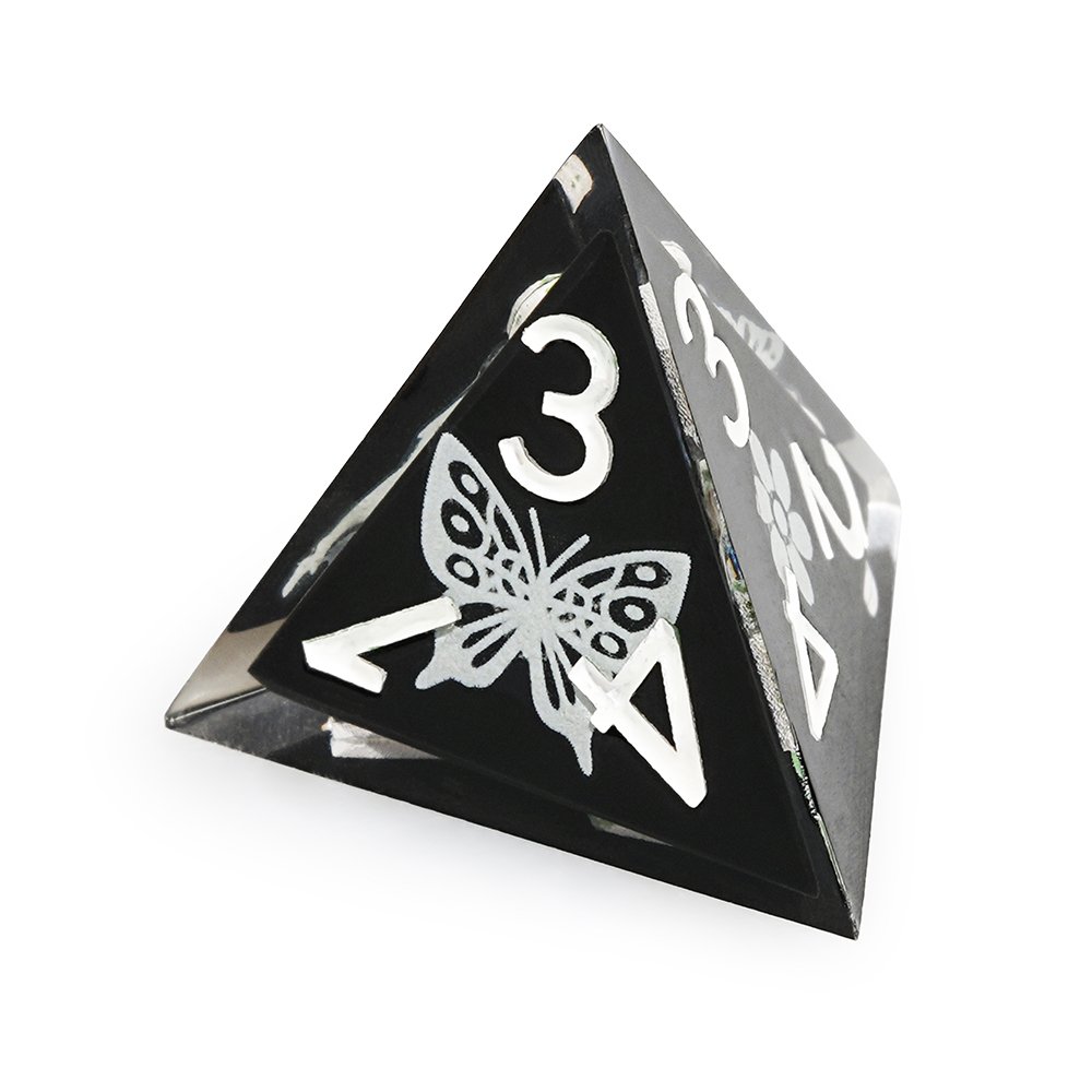 7Pcs Luminous Butterfly Dice Resin Polyhedral Dice For DND Role Games Playing Collection Set