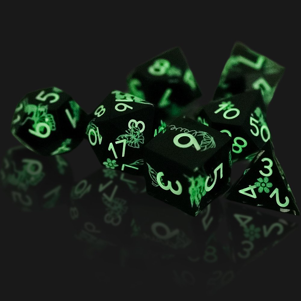 7Pcs Luminous Butterfly Dice Resin Polyhedral Dice For DND Role Games Playing Collection Set