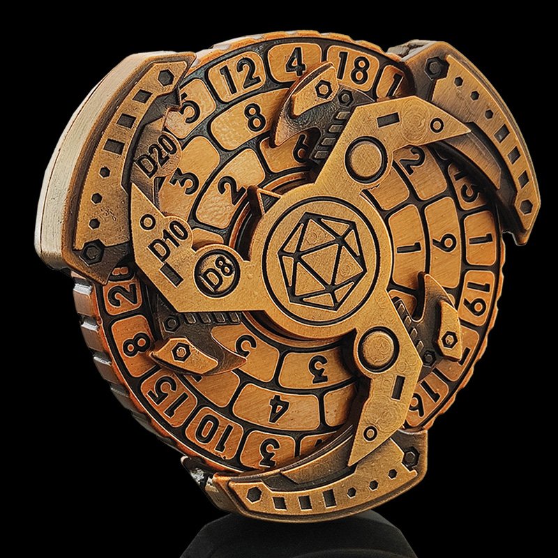 Spinning Dice 7 in 1 Metal DND Unique Metal Dice Spinner Retro Spinning Gift RPG Role Playing Game