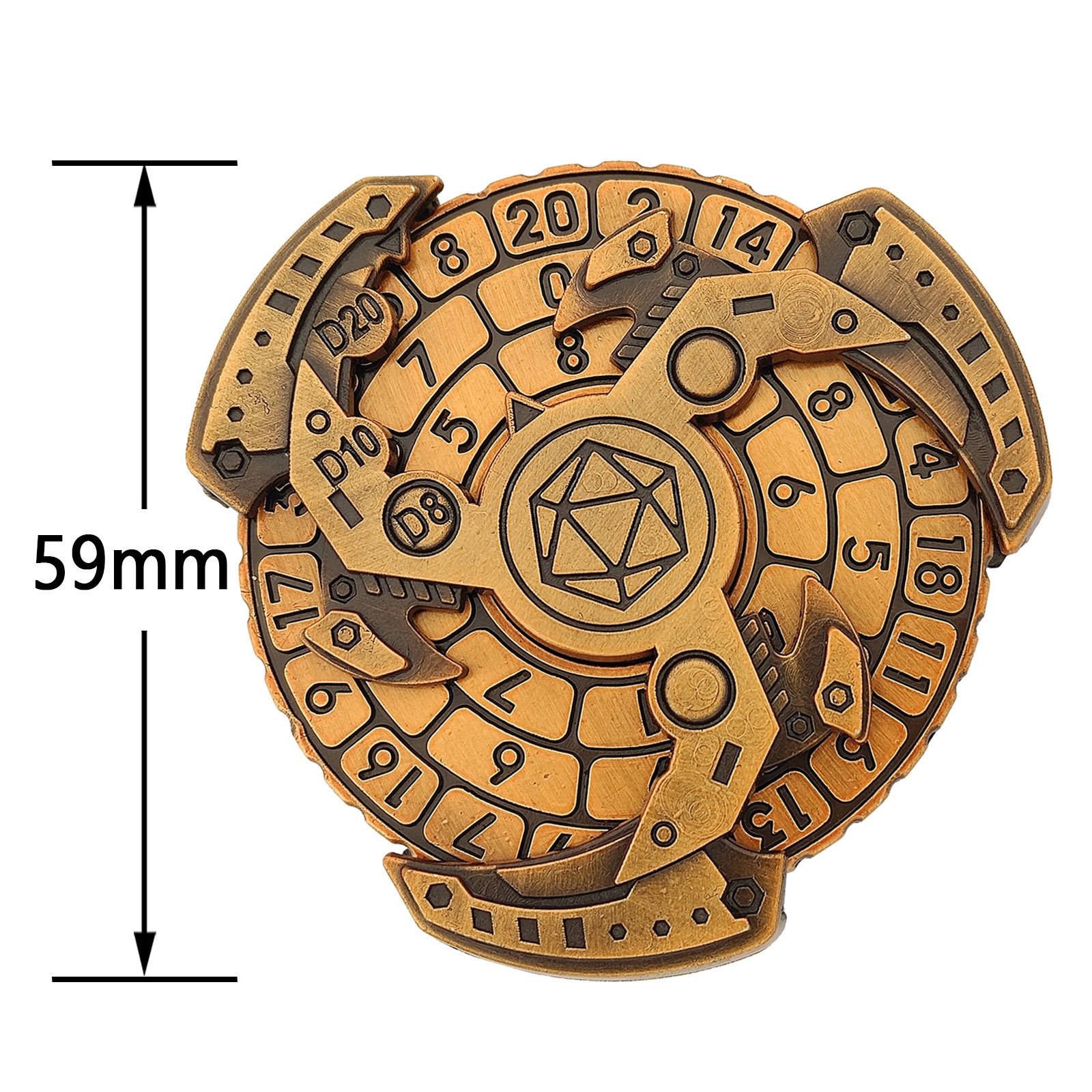 Spinning Dice 7 in 1 Metal DND Unique Metal Dice Spinner Retro Spinning Gift RPG Role Playing Game