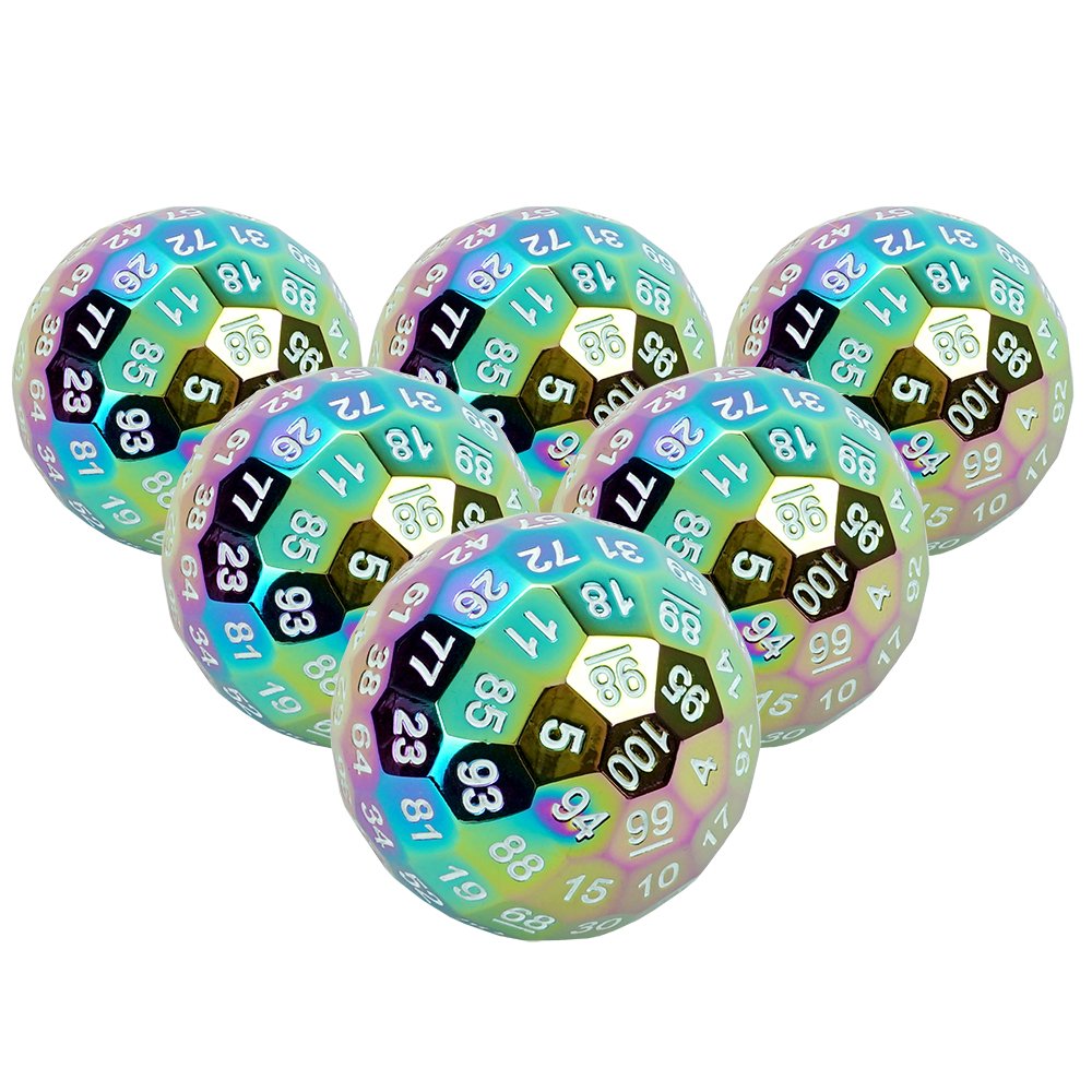 Factory hot sell 100d sides metal dice single 50mm D100 polyhedral dice for table game dungeons and dragons