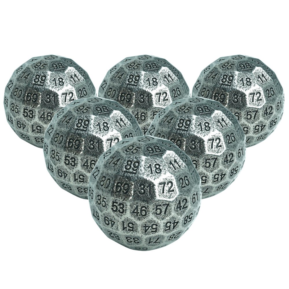 Factory hot sell 100d sides metal dice single 50mm D100 polyhedral dice for table game dungeons and dragons