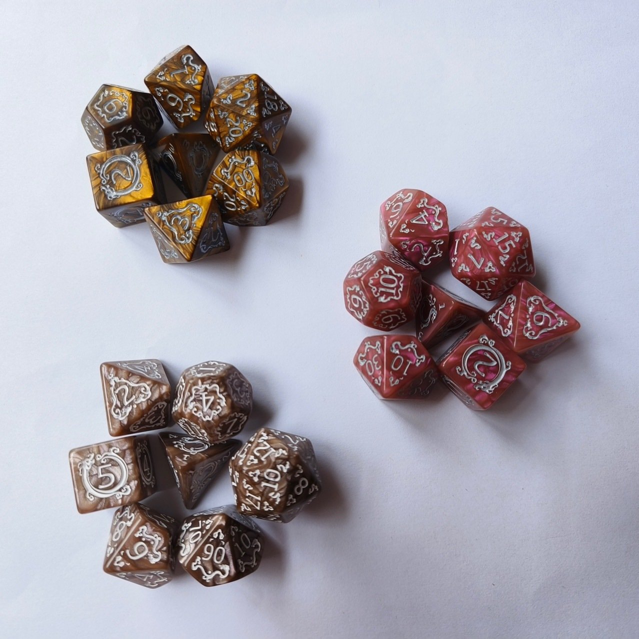 Dragon Pattern DND Dice Acrylic DND Digital Dice Set 7-Piece Set RPG DND Dragon And Dungeon Role-Playing Game