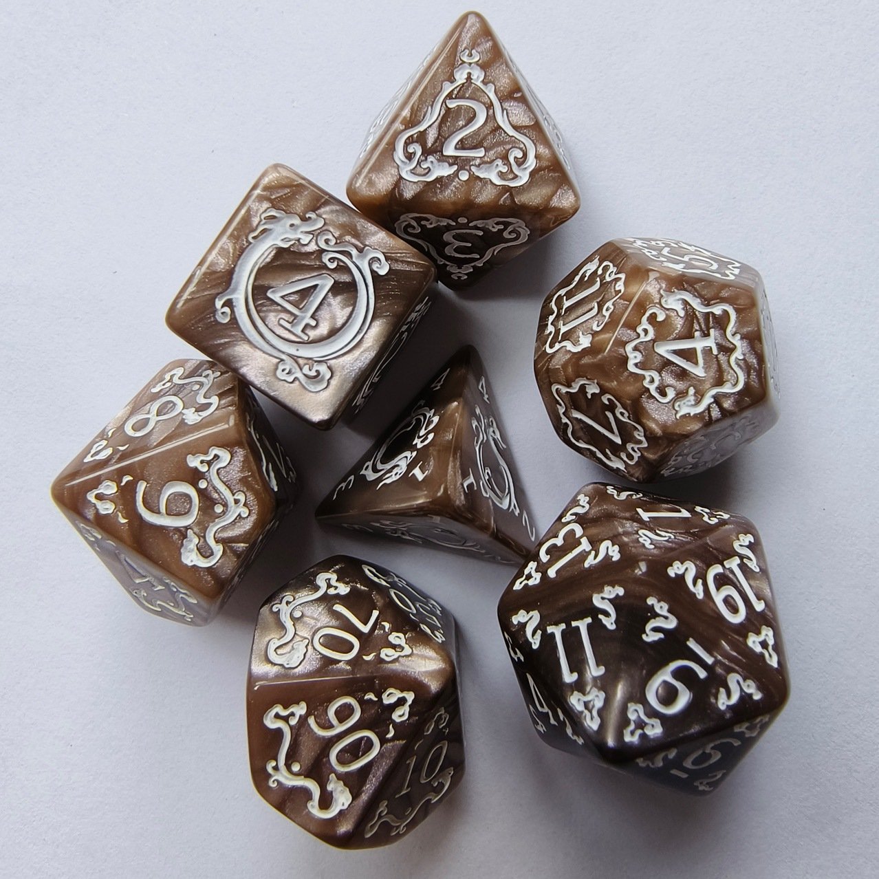 Dragon Pattern DND Dice Acrylic DND Digital Dice Set 7-Piece Set RPG DND Dragon And Dungeon Role-Playing Game