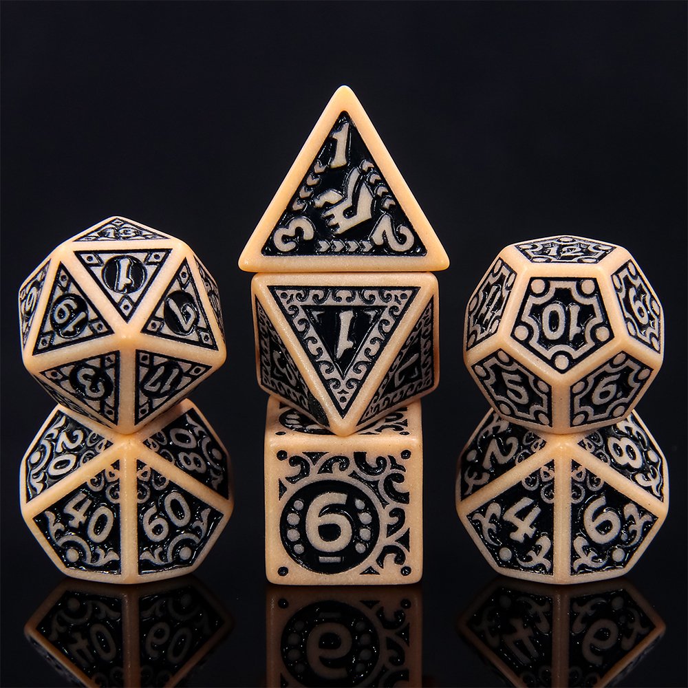 Magic Flame 7 pcs Acrylic Dice Set Hot Selling Opaque Dice Set For Board Entertainment Games