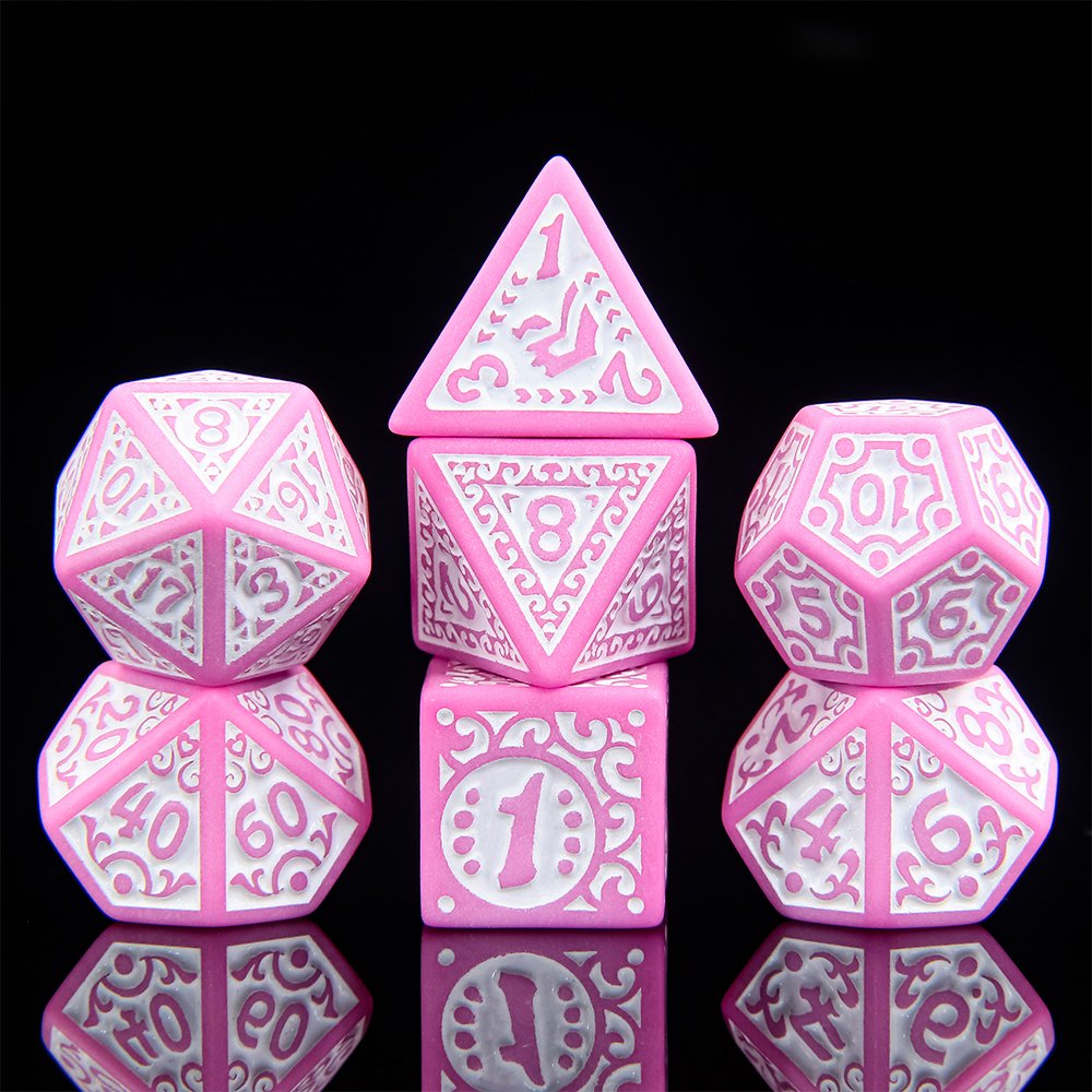 Magic Flame 7 pcs Acrylic Dice Set Hot Selling Opaque Dice Set For Board Entertainment Games