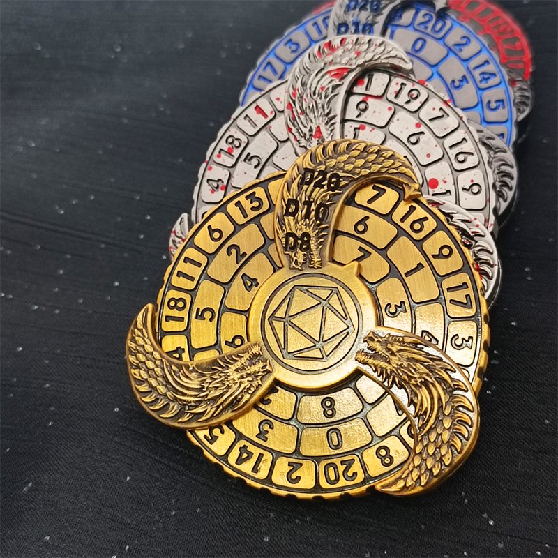 58mm Coin Edge Metal Carousel Dice Spinning Decision of Fate Carousel DND Fingertip Carousel Dice