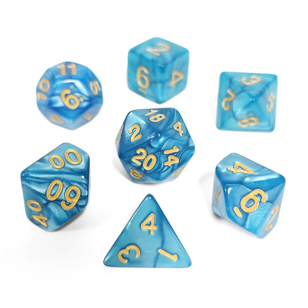 HS Pearl Dice Polyhedral Acrylic DND Dice Board Games Dungeons and Dragons Plastic Dice Set