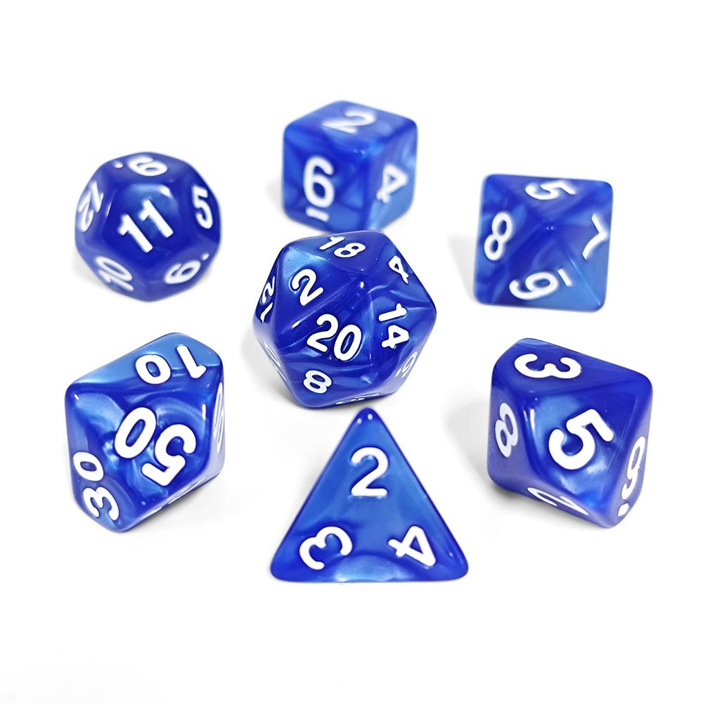 HS Pearl Dice Polyhedral Acrylic DND Dice Board Games Dungeons and Dragons Plastic Dice Set