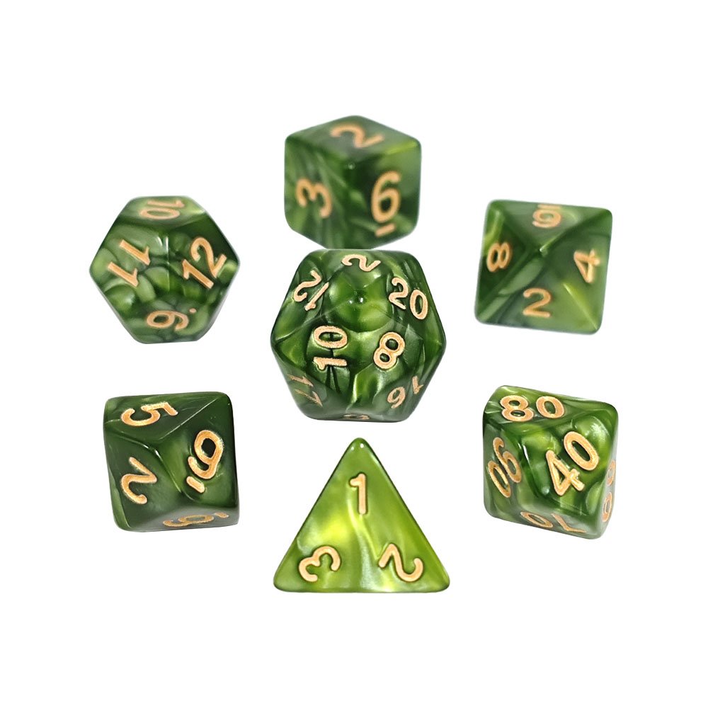 HS Pearl Dice Polyhedral Acrylic DND Dice Board Games Dungeons and Dragons Plastic Dice Set