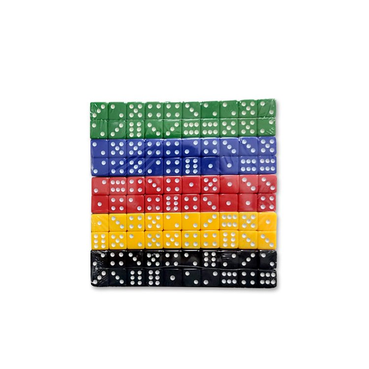 bulk 6 sided Square Opaque 16mm dice custom logo plastic engraved multi Color D6 Dice Set for RPG DND Games