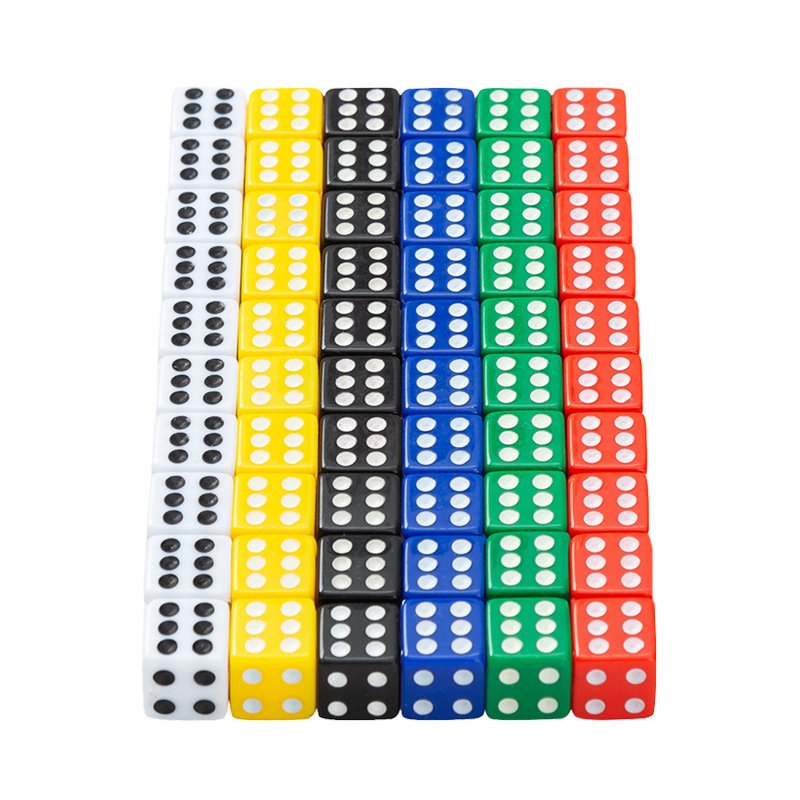 bulk 6 sided Square Opaque 16mm dice custom logo plastic engraved multi Color D6 Dice Set for RPG DND Games