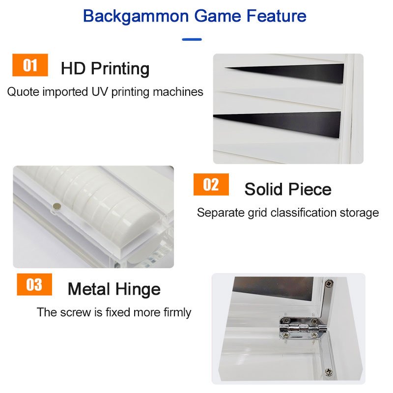 Hot Sale Acrylic Backgammon Luxury Lucite Board Backgamon Game Set