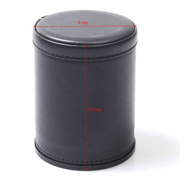 Hot Selling Felt Lined Plastic Personalized Pu Leather Dice Cup Set With 6 Dot Dices