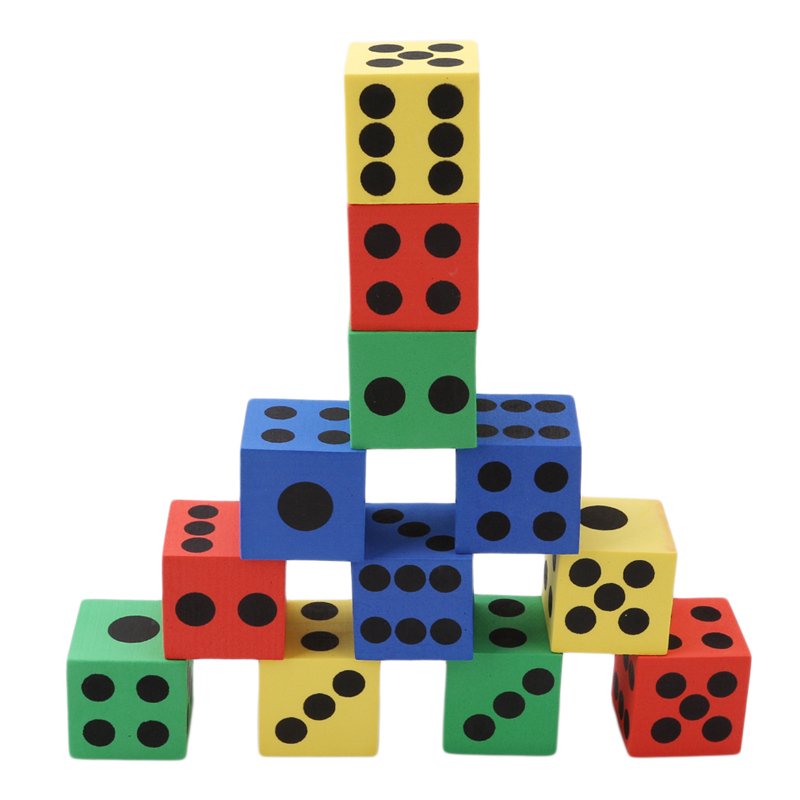 Custom Made 2.5cm 5.5cm 8cm 10cm Color Dice for Workout Printed Yoga Foam Cube Family Fitness Dice Game Exercise Dice