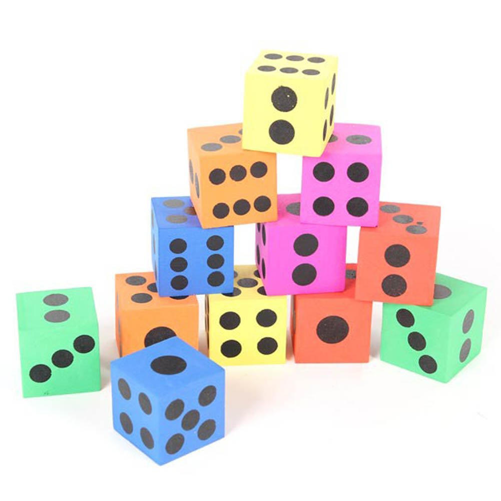 Custom Made 2.5cm 5.5cm 8cm 10cm Color Dice for Workout Printed Yoga Foam Cube Family Fitness Dice Game Exercise Dice
