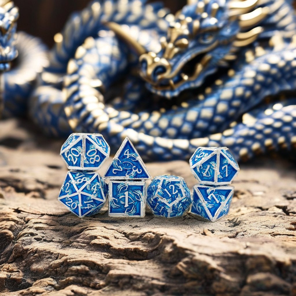 Mini Planet Wholesale RPG Board Games Handmade polyhedral Copper Metal dice set 7pcs Dice Set Custom Logo for DND MTG Players