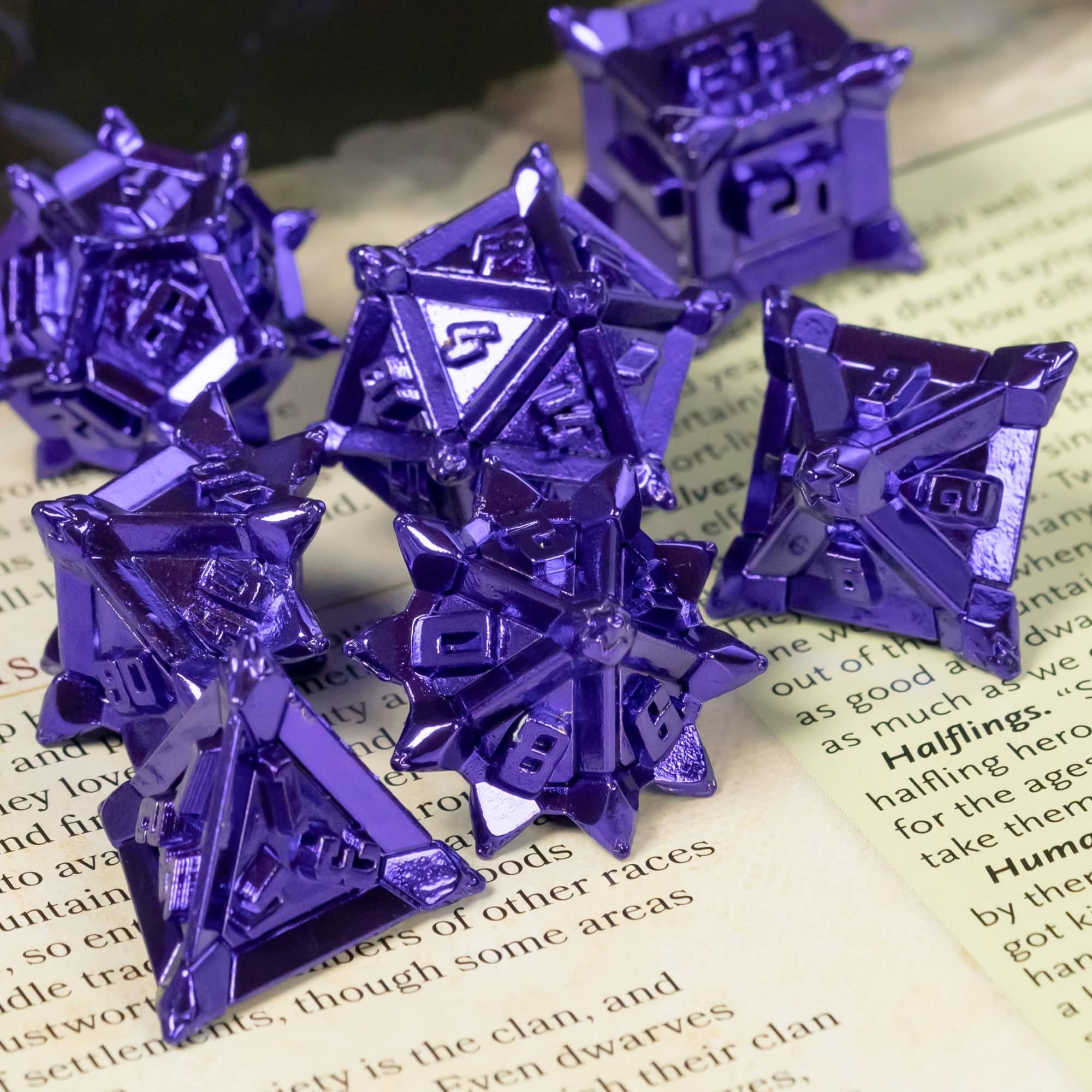 Udixi polyhedral wholesale dungeons and dragon rpg custom logo metal dice set colorful