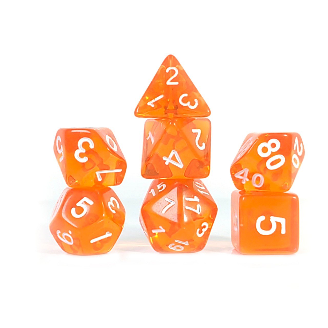 Factory Polyhedron dice D20 Transparent orange Resin dnd dice custom for Board games