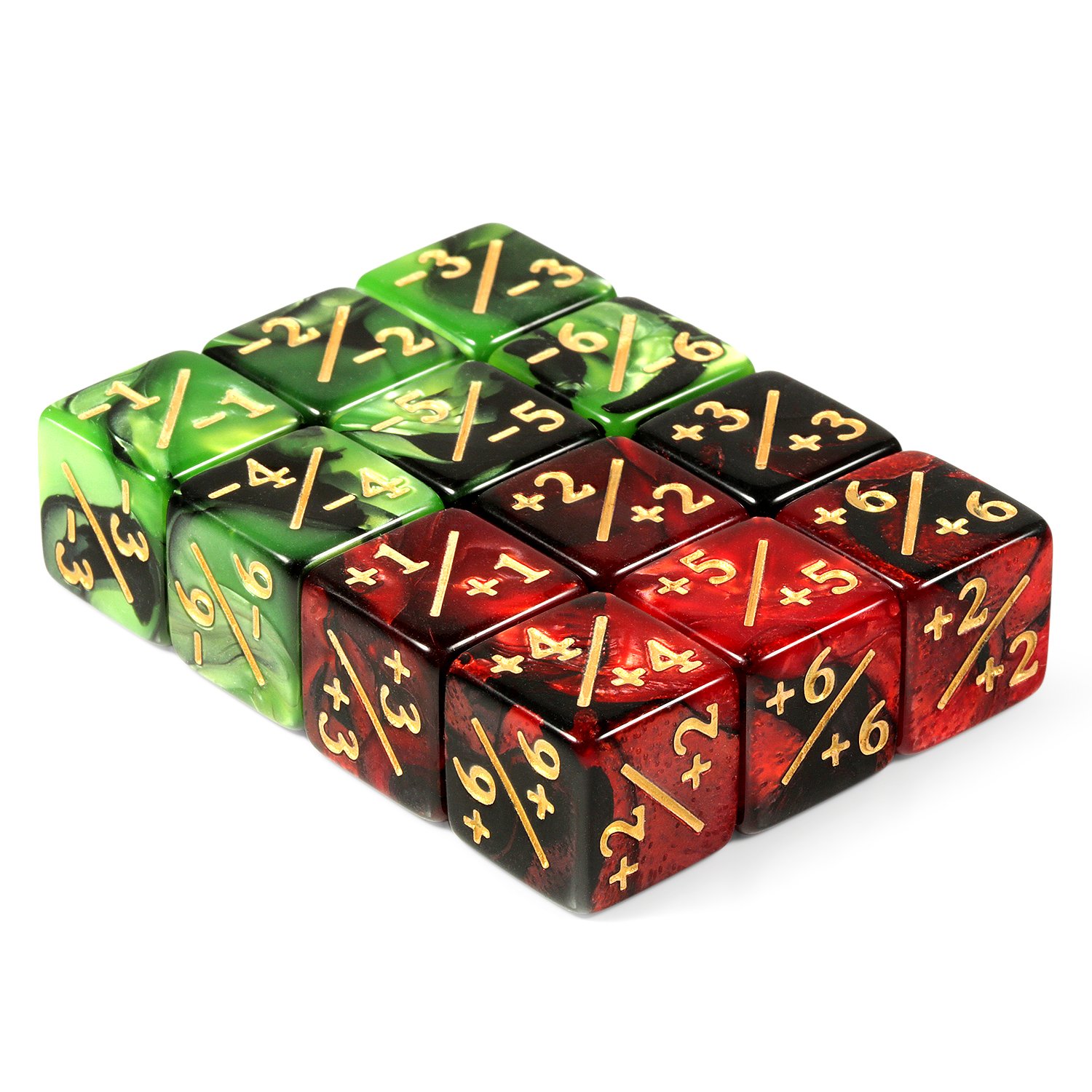 12 PCS Token Dice Counters Magic The Gathering Marble Cube D6 Dice for Loyalty CCG MTG Creature Stats Card Gaming Accessories