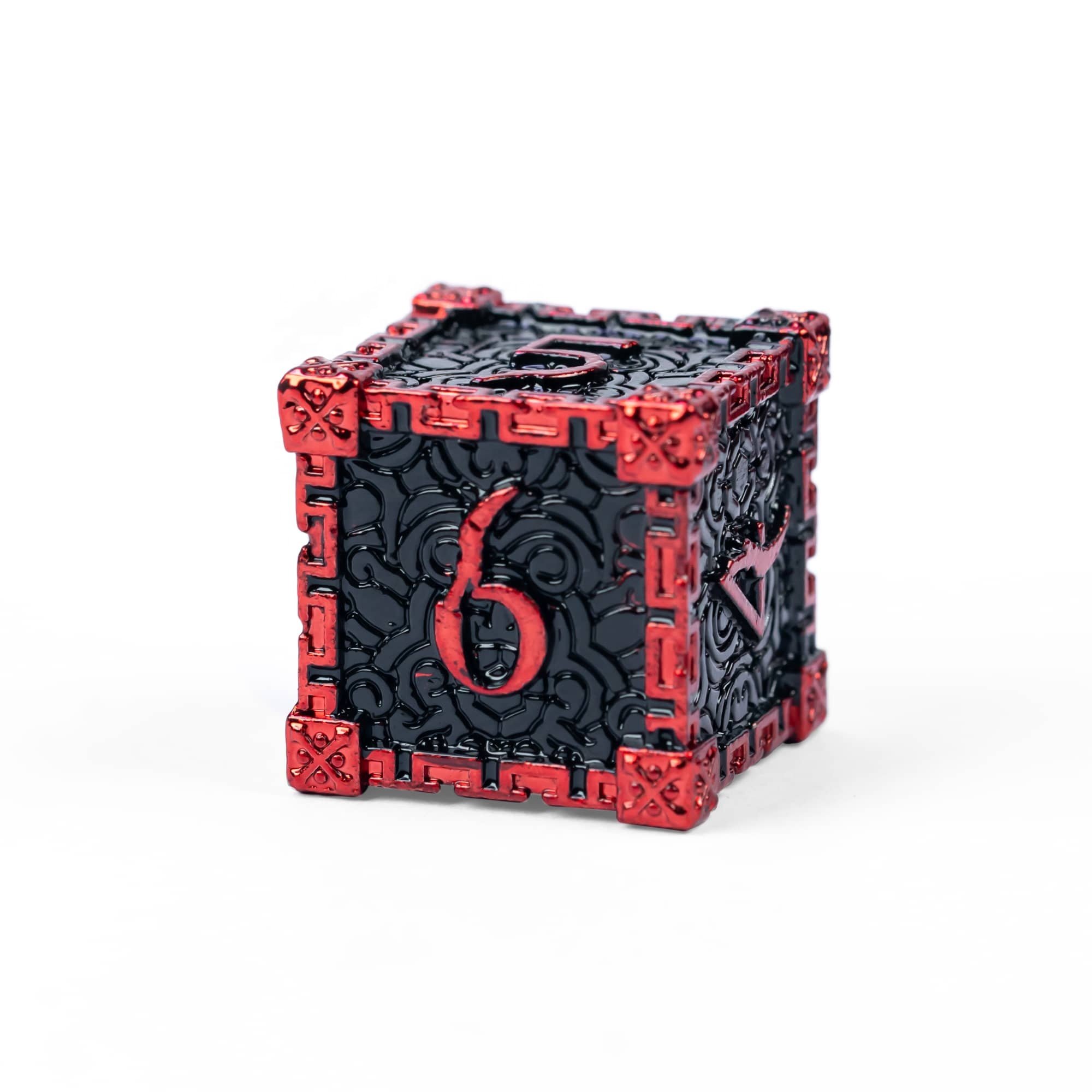 Udixi Metal Polyhedral custom logo rpg dungeons and dragons dice game set Black&Red