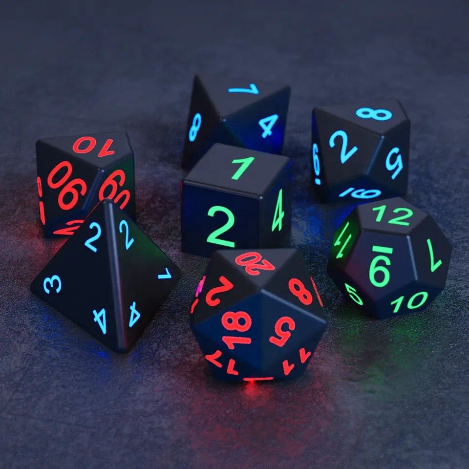 Custom LED DND Dice Rechargeable with Charging Box LED Electronic Dice Dungeons and Dragons Dice for Tabletop Games