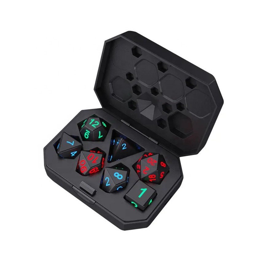 Custom LED DND Dice Rechargeable with Charging Box LED Electronic Dice Dungeons and Dragons Dice for Tabletop Games