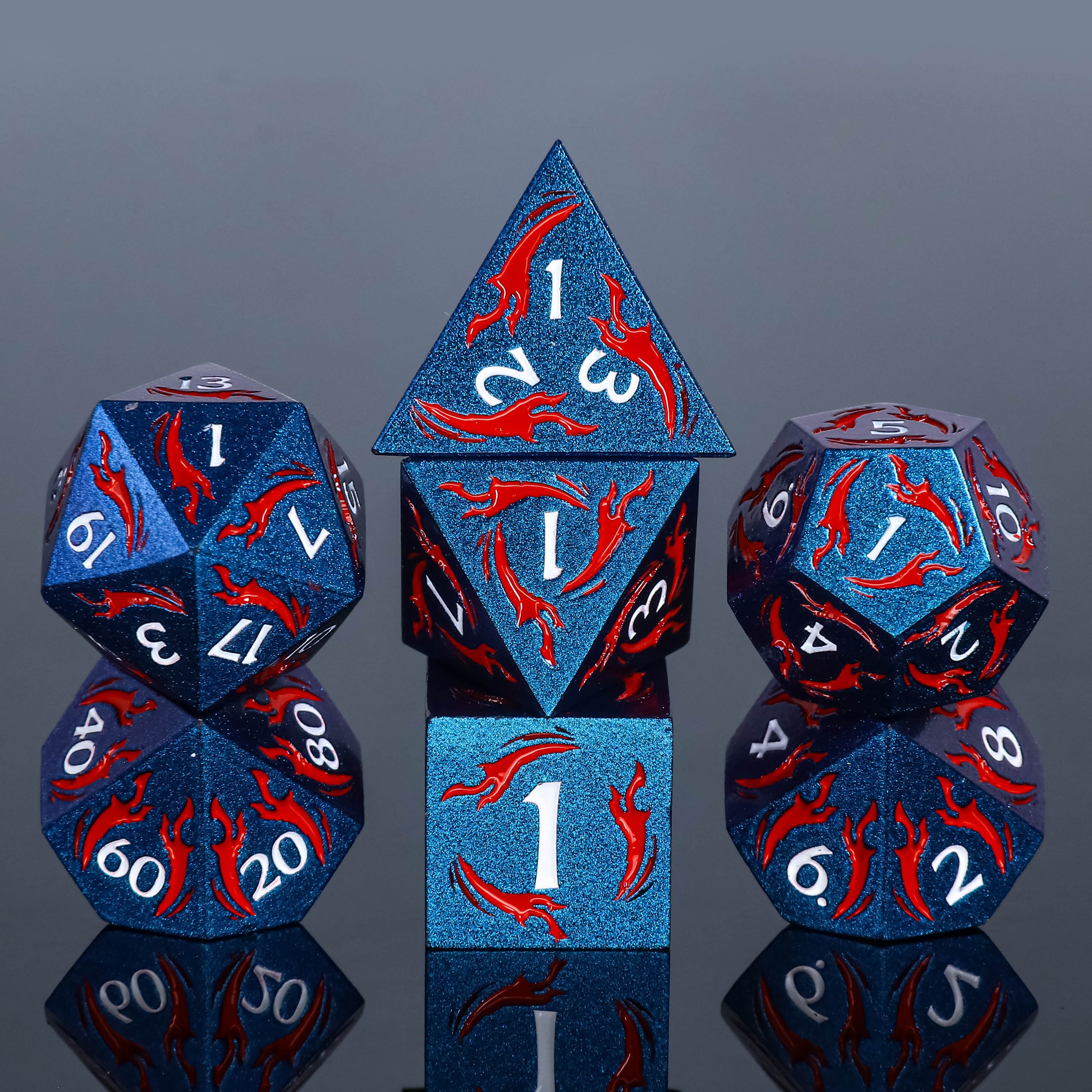 Dagger of the Wind Metal D&D Dice 7 Pcs DND Dice Polyhedral Dice Set For Board Games