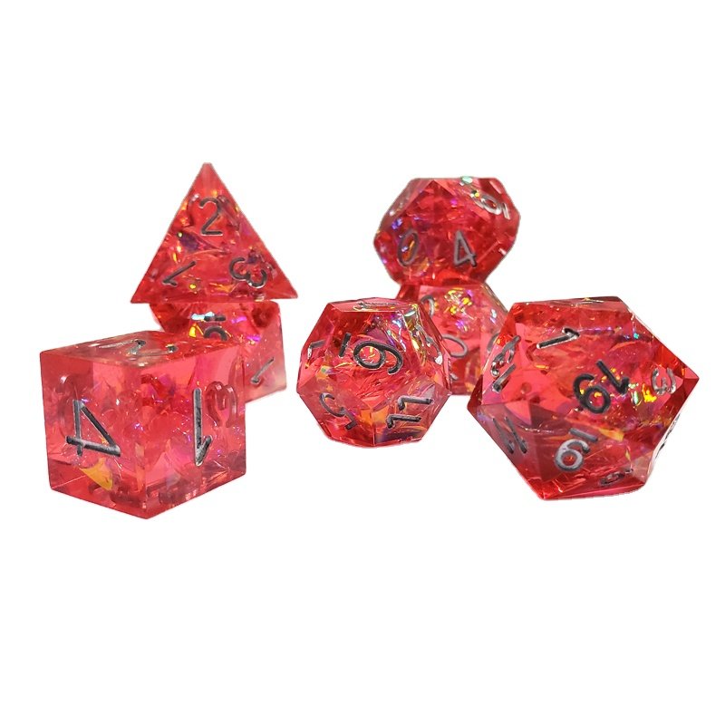 Plastic New Board Games Custom Dungeons And Dragons Resin Rpg Polyhedral Dice Standard Size Red Set