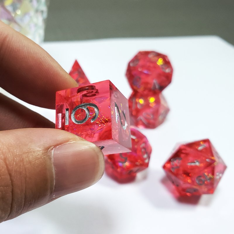 Plastic New Board Games Custom Dungeons And Dragons Resin Rpg Polyhedral Dice Standard Size Red Set