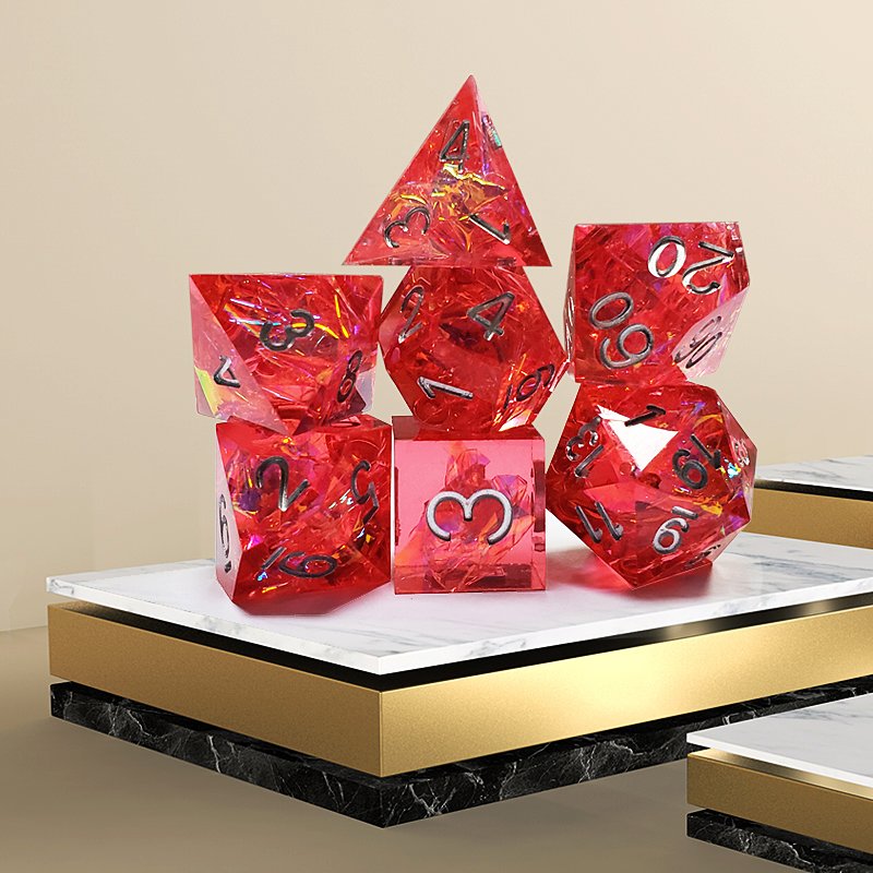 Plastic New Board Games Custom Dungeons And Dragons Resin Rpg Polyhedral Dice Standard Size Red Set