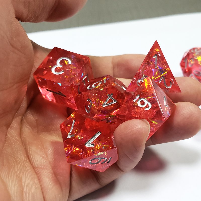 Plastic New Board Games Custom Dungeons And Dragons Resin Rpg Polyhedral Dice Standard Size Red Set