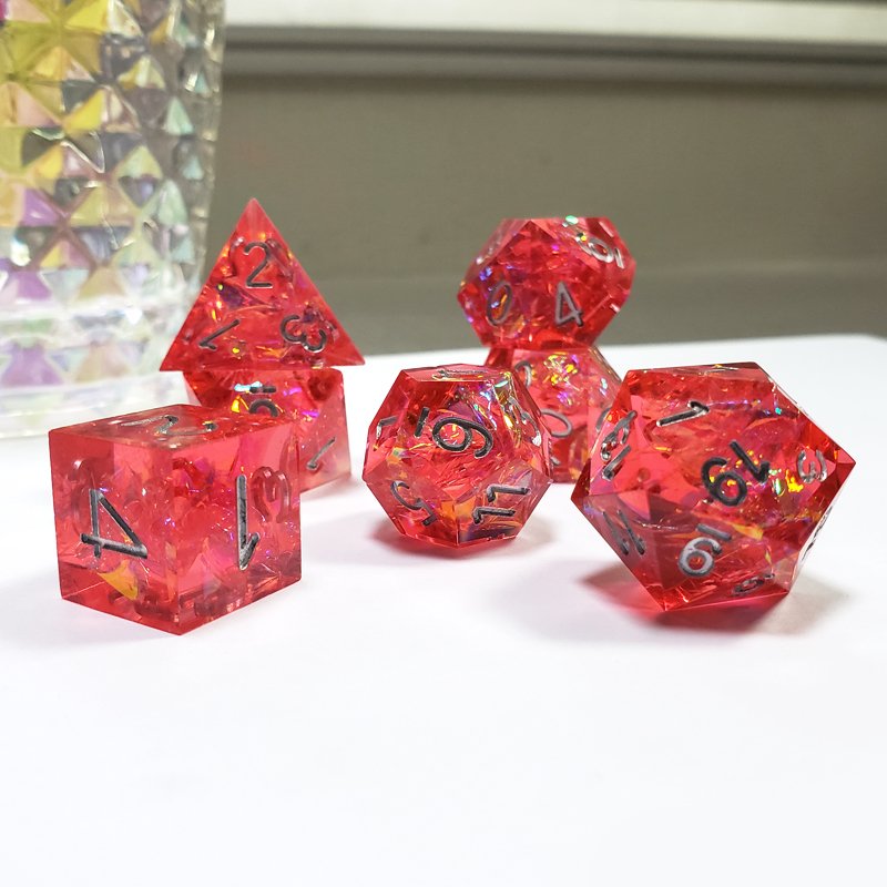 Plastic New Board Games Custom Dungeons And Dragons Resin Rpg Polyhedral Dice Standard Size Red Set
