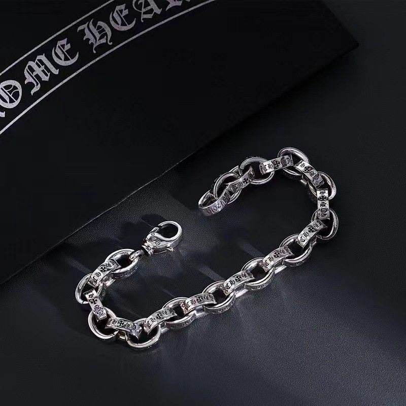 chrome Cross Military Bracelet Dice Boat Anchor Hip Hop retro silver male and female couples hipster bracelet
