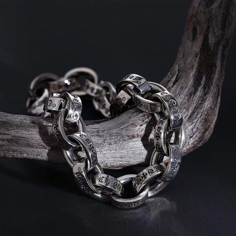 chrome Cross Military Bracelet Dice Boat Anchor Hip Hop retro silver male and female couples hipster bracelet