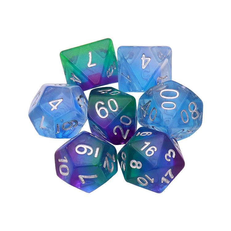 Custom Resin Polyhedral Dice Set Fit Dungeons and Dragons Smoke DND Dice for Role Playing Game RPG Table Game Dice