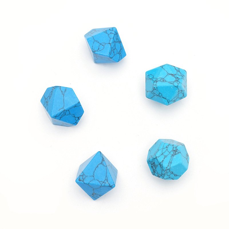 Custom Logo Artificial Stone Blue Turquoise Dungeons and Dragons RPG Board Game Dice Polyhedral DND Gemstone Dice Set