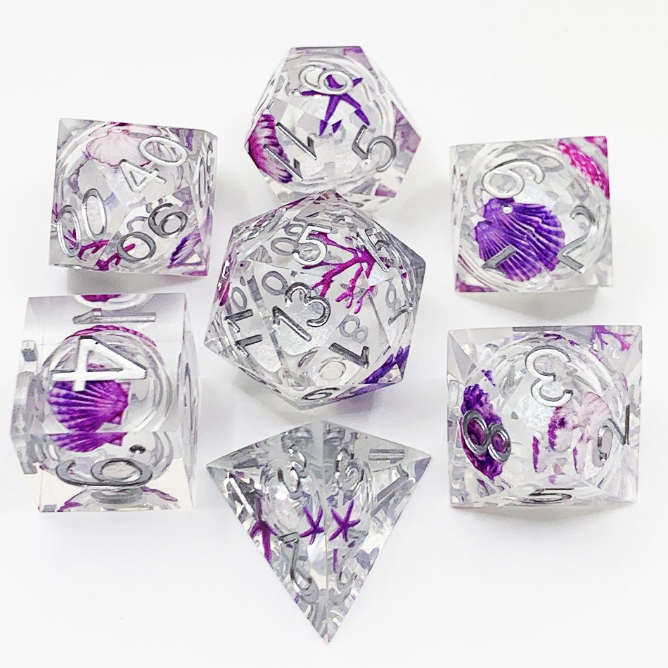 Liquid Core Heart Filled Dice Sets Dungeons & Dragons Rpg Dice With Sharp Edge Polyhedron Resin Dnd Dice Custom Factory