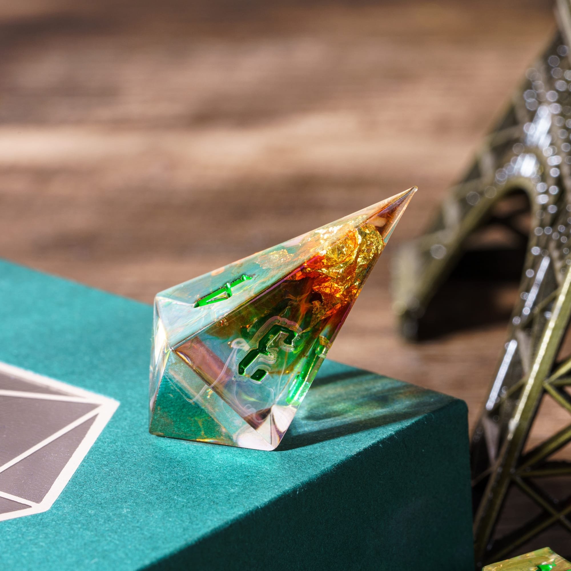Udixi Polyhedral custom logo rpg dungeons and dragons Handmade Colorful Electroplating Dice Set