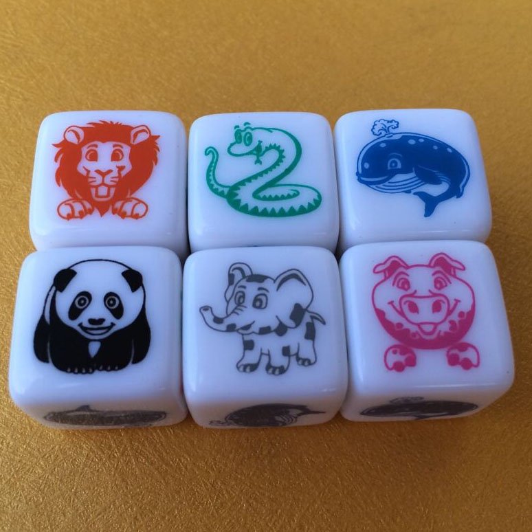 Acrylic new board game 4 color heat transfer printing logo d6 10mm 12mm 14mm 16mm 18mm 20mm 25mm 30mm game dice