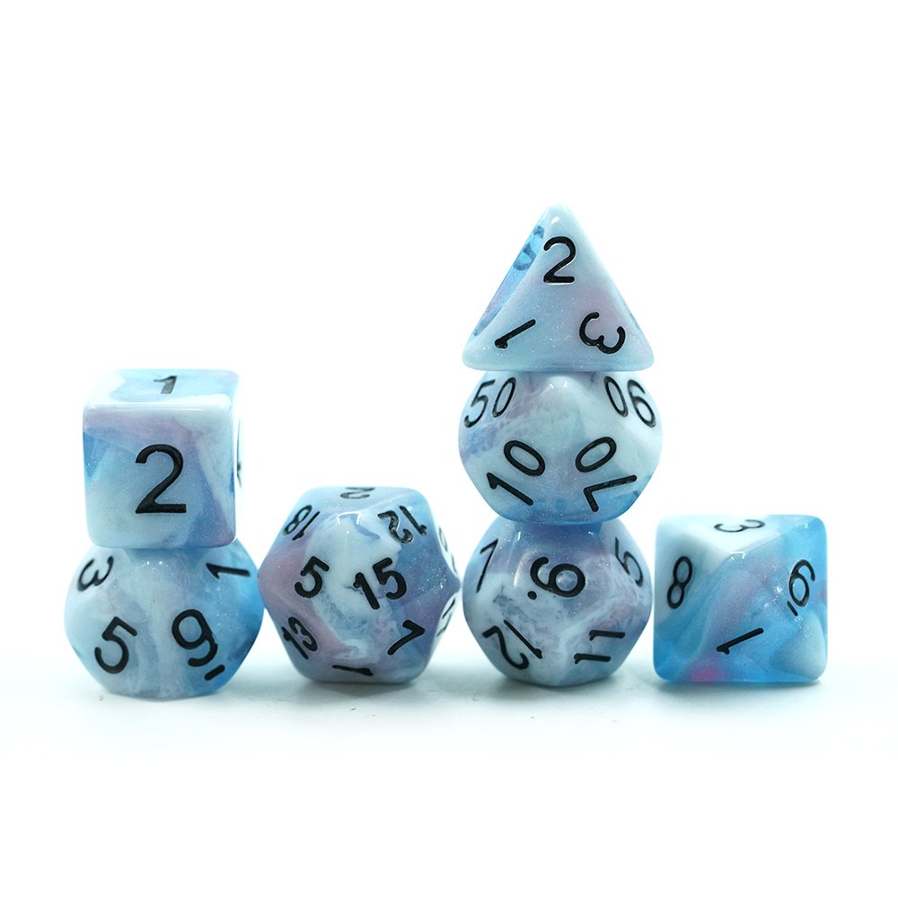 Wholesale Price Pattern Number 7 Pcs Resin Dice Set For Dnd Board Games