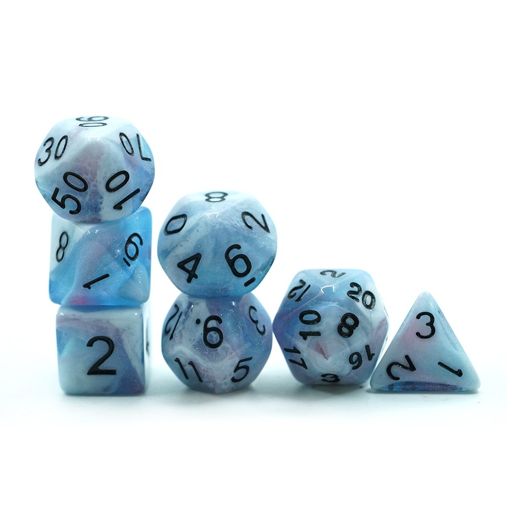 Wholesale Price Pattern Number 7 Pcs Resin Dice Set For Dnd Board Games