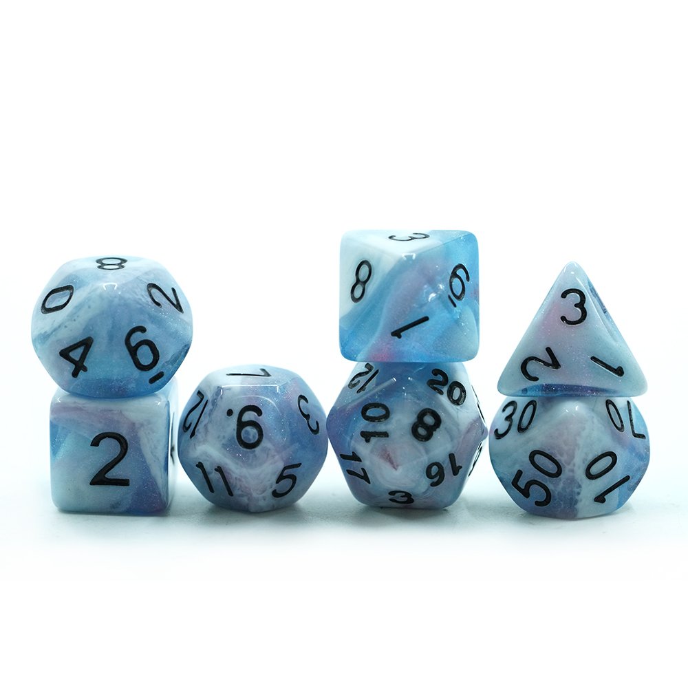 Wholesale Price Pattern Number 7 Pcs Resin Dice Set For Dnd Board Games