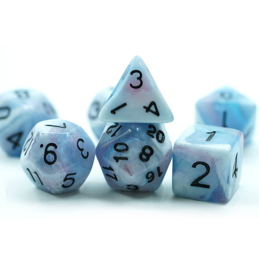 Wholesale Price Pattern Number 7 Pcs Resin Dice Set For Dnd Board Games