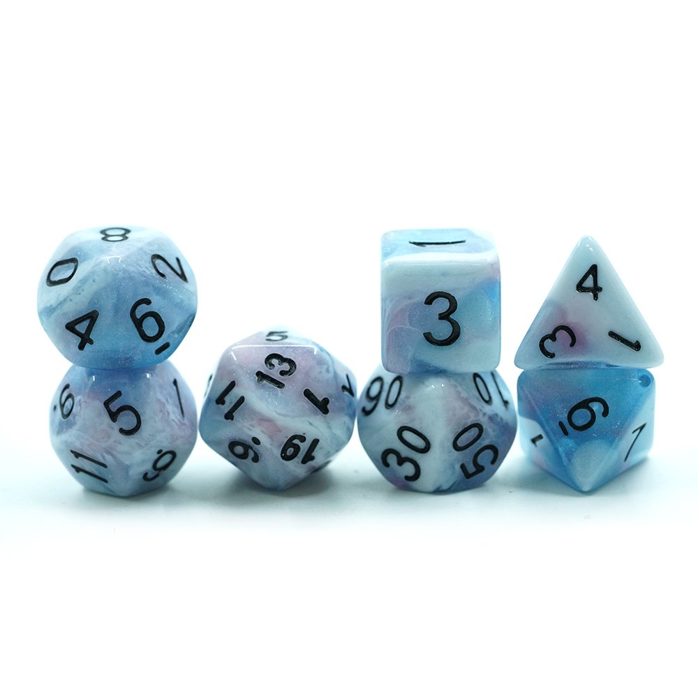 Wholesale Price Pattern Number 7 Pcs Resin Dice Set For Dnd Board Games
