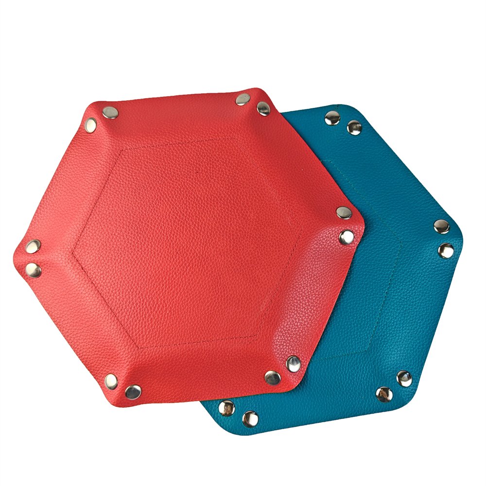 Factory Wholesale Custom Dice Storage Box for Dungeons and Dragons RPG Board Game Leather Dice Tray